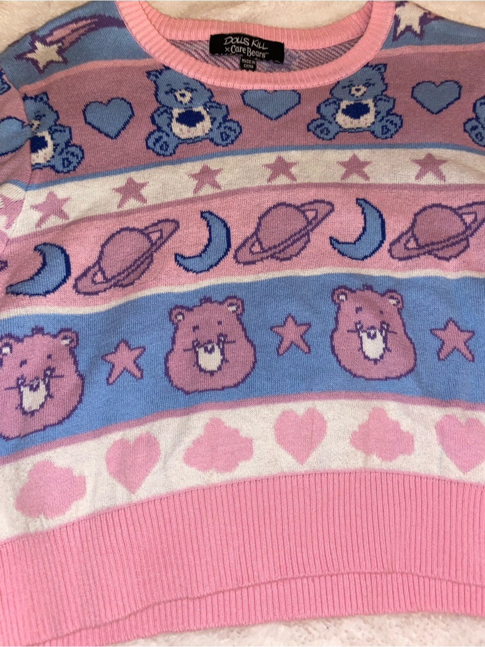 Care Bears Bear & Space Print Cropped Sweater - Picture 2 of 3